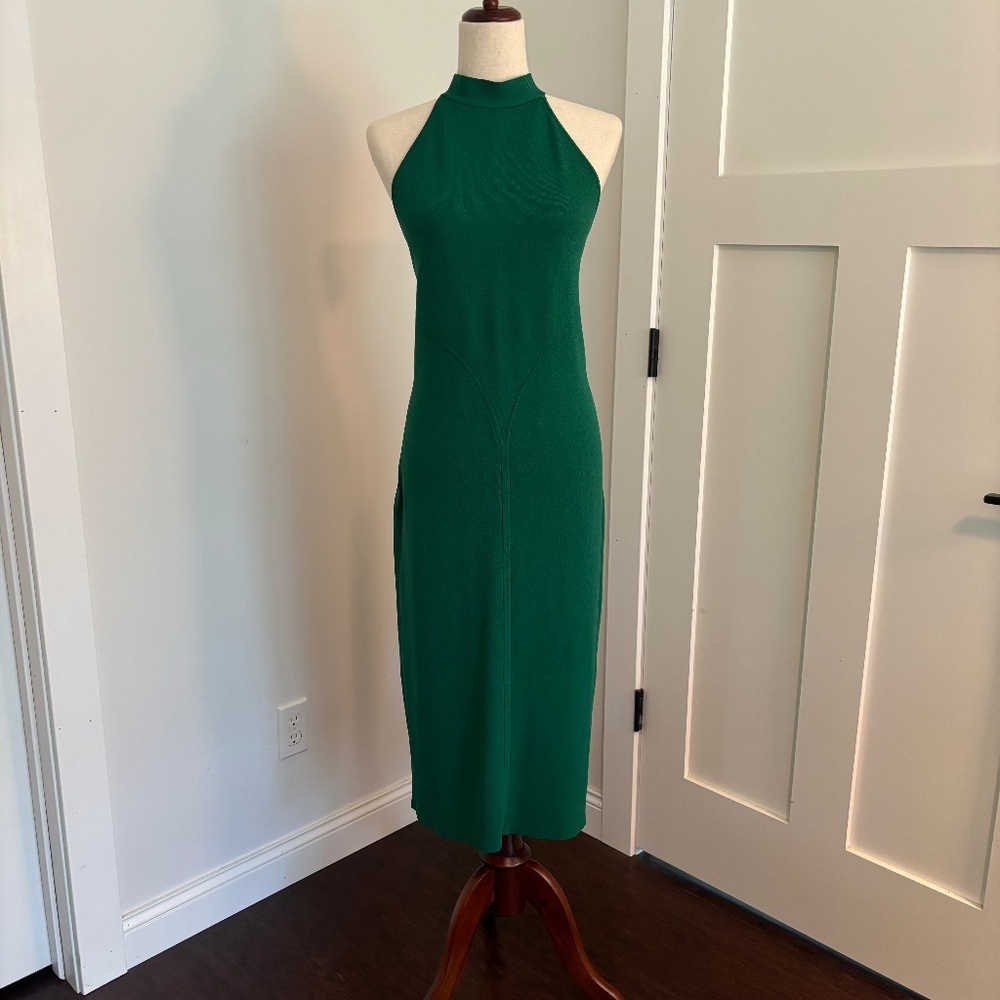 Green Midi Halter Dress